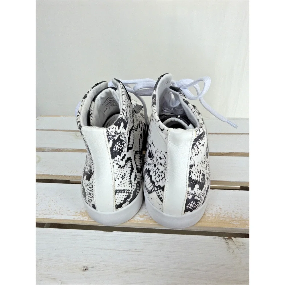 New NO Box OTBT White Black Snakeskin High Top Sneaker #1046 Women 6.5